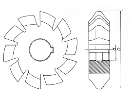 Cutters for roller chain sprockets according to DIN 8196
